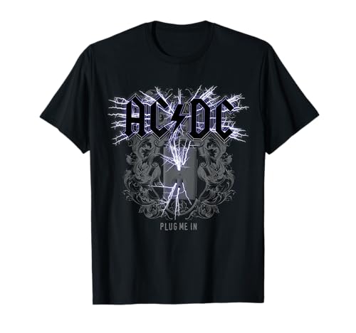 Officiel AC/DC Plug Me in Artwork ACDC Rock T-Shirt