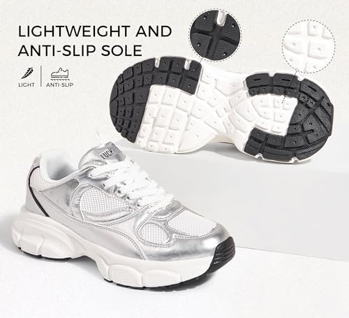 LUCKY STEP Women's Running Shoe Platform Chunky Walking Sneakers Breathable Mesh Comfy Lightweight Fashion Casual Tennis Dad Shoes4