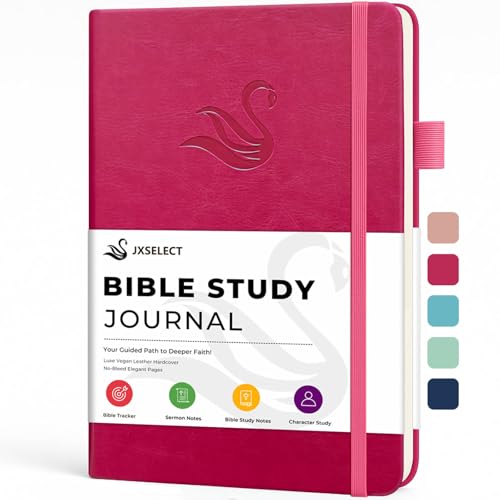 Bible Study Journal for Women – Guided Christian Notebook with Bible Reading Tracker, Prayer Prompts, Church Notes & Bible Study Supplies, Bible Journaling Kit, Beautiful Faith Gift for Her