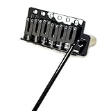 OVSAL 10.5mm Electric Guitar Bridge Vacuum Black 6 Point tremolo bridge Stainless Steel Saddles Plate Brass Block Electric Guitar Bridge 6 String Start Stratocaster