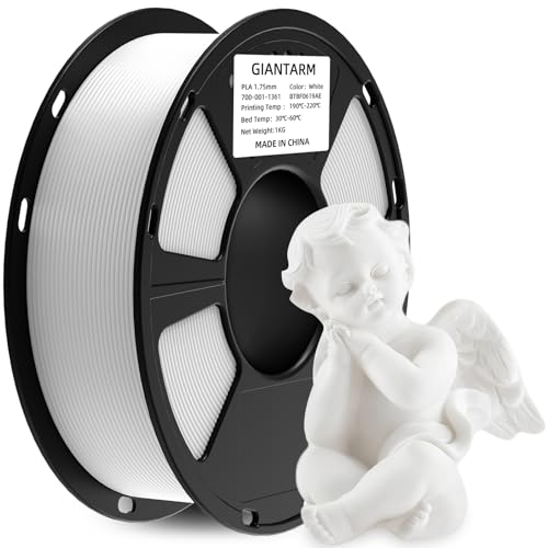 Image of GIANTARM 3D Printer Filament, White Pla Filament, 1Kg(2.2lbs) Spool, 1.75mm Dimension Accuracy + /- 0.03mm, 3D Printing Filament