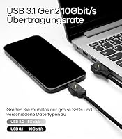 Aulumu M07 240W USB C auf USB C Kabel 1,2M PD3.1 Gen2 Schnellladekabel 10 Gbit/s 4K 60Hz Videoausgang USB C Ladekabel für iPhone 17 16 15 Pro Max MacBook Pro NVMe SSD, Galaxy S25 S24, Kohlefaser-Kabel – Ansicht 3