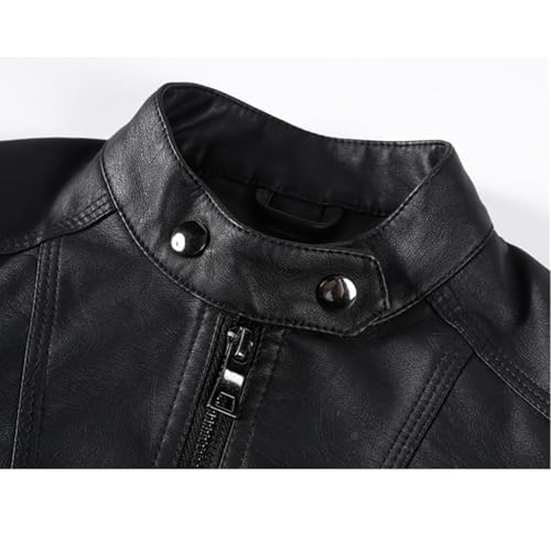 Boys Girls Leather Jackets Spring Autumn Children Motorcycle Faux Leather Zipper Coat3