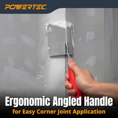 Image of POWERTEC 4 inch x 2-1 /2 inch Stainless Steel Outside Corner Drywall Knife for Gyprock and Plasterboard - 1 PK (72177)
