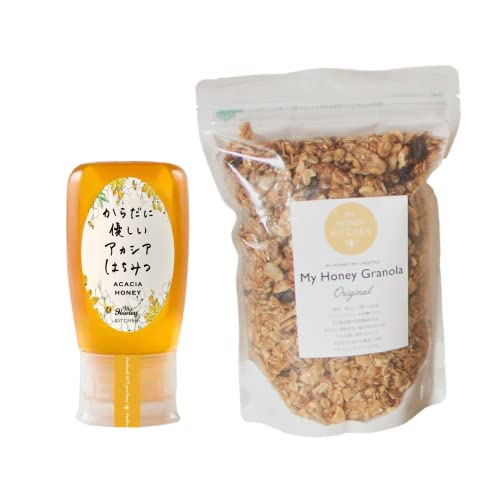 生はちみつ専門店 MY HONEY マイハニー アカシアハニー チューブボトル (300g) + MYHONEYグラノーラ480g 希少 健康 美容 低GI値 有機オートミールを贅沢に使用 ハンガリー産アカシアはちみつ100%使用