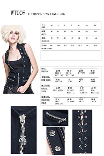 Chaleco Devil Fashion para mujer negro en talla M de estilo gótico 3