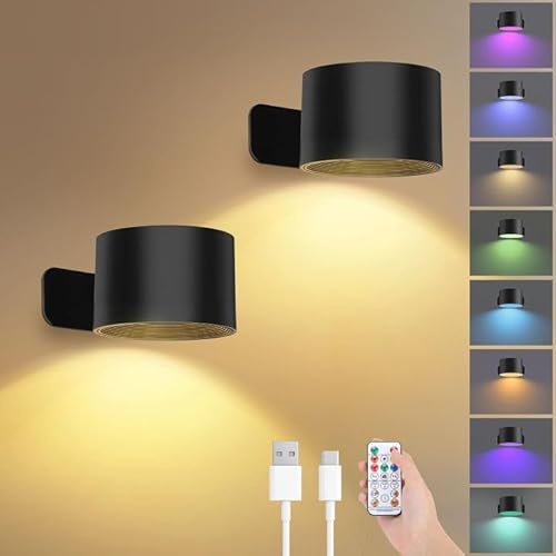 Lightess Rechargeable Wall Lights with Remote, 5000mAh Battery Operated Wall
