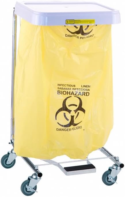 R&B Wire Products 690INFEC Infectious Linen Disposable Poly-Liner Bag Yellow-Red Print