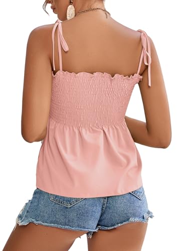 Image of LYANER Women's Tie Shoulder Cute Cami Blouse