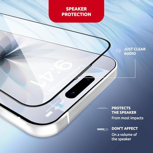 Image of IQShield Screen Protector Tempered Glass Guard for iPhone 17 and iPhone 16 Pro - 9H Hardness, HD Clear, Case Friendly [1 Pack]