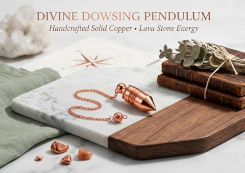 Image of Bullet Cone Openable Copper Pendulum for Reiki Healing, Dowsing & Chakra Balancing - Divination & Meditation Tool for Energy Cleansing