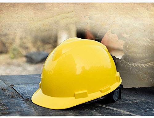 Image of WYATT Safety Helmet Hard Hat Ratchet Head Protection /Outdoor Work Construction Site (Yellow)
