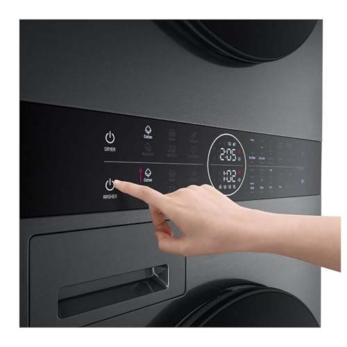 Image of LG 13 /10Kg WashTower Smart Washer Dryer, AI Direct Drive, Platinum Black FWT1310PB