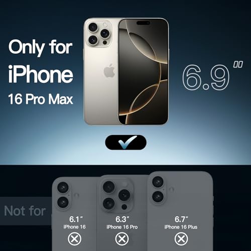 Image of JETech Magnetic Cover Case for iPhone 16 Pro Max 6.9-Inch Compatible with MagSafe, Shockproof Phone Bumper Cover, Anti-Scratch Clear Back (Natural Titanium)
