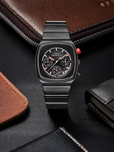 Image of French Connection Courvex Black Dial Stainless Steel Chronograph Watch for Men - FCB21BBM