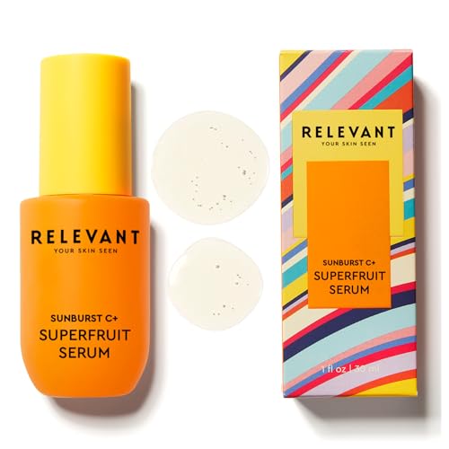 RELEVANT Sunburst C+ Vitamin C Serum for Face – Skin Brightening Face Serum with Vitamin C, Vitamin E Oil, Jojoba Oil & More – Skin Care Serum for Dark Spots, Even Skin Tone, Fine Lines & Wrinkles