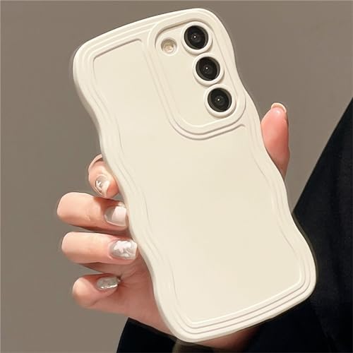 Emlivi Coque pour Samsung Galaxy A52 5G, Mignon Couleur Pure Cadre Ondulé Bouclé Silicone...