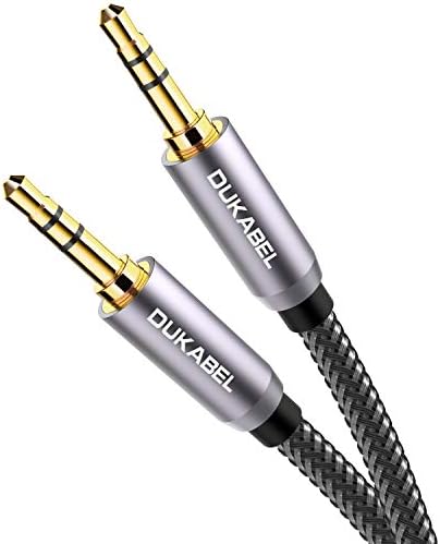 DUKABEL Top Series 3.5mm AUX Cable Lossless Audio Gold-Plated Auxiliary Audio Cable Nylon Braided Male to Male Stereo Audio AUX Cord Car Headphones Phones Speakers Home Stereos (4 Feet (1.2 Meters))