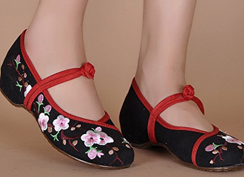 Icegrey vrouwen pruim bloesem geborduurd wandelen platte schoenen - Image 5