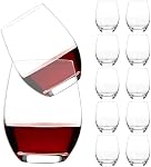 UMI UMIZILI Stemless Wine Glass Set of 12, 14OZ Wine GLass for White Red Wine, Classic Shape Wine Glass with Smooth Rim, Crystal Clear
