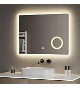 SONNI Miroir Salle De Bain LED 60x40 Cm - Éclairage Blanc Froid IP44 Interrupteur Mural