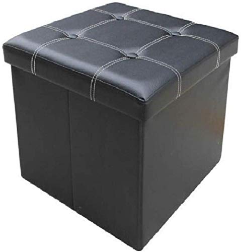 Coffre à jouets pliant et tabouret pouf avec cube de rangement - 2