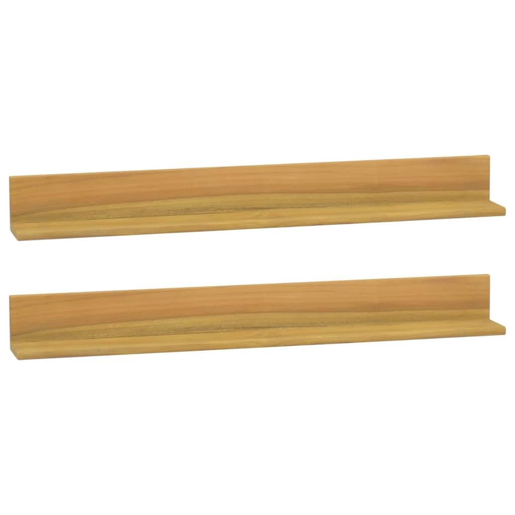 Estantería de pared de madera maciza de teca – Estantería flotante para baño, salón y dormitorio – Diseño robusto con vetas de madera natural