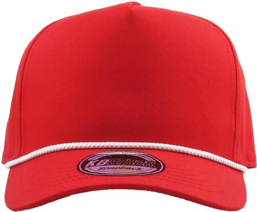 Image of KBETHOS Pro Style 5 Panel Rope Baseball Cap with Adjustable Snapback