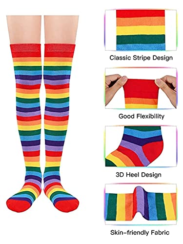 Image of Azue Women Non Slip Thigh High Socks Fashion Tube Stockings above Knee Cosplay Socks