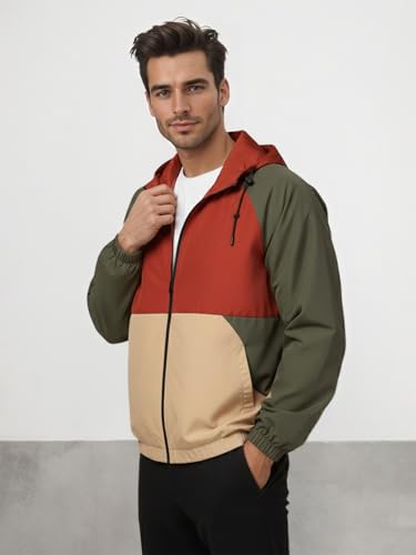 Image of CHKOKKO Sunscreen Jacket for Men Windcheater Hooded Zipper Sports Jacket | UV Protection | Sun Protective | Lightweight Water Resistant | Riding Biker | Outdoor Travel Gym Running