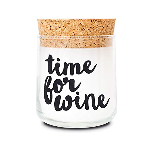 FEEL GOOD CANDLE - Scented candle in glass - candle with motif as a gift for women and for decoration (time for wine, mango - vanilla)