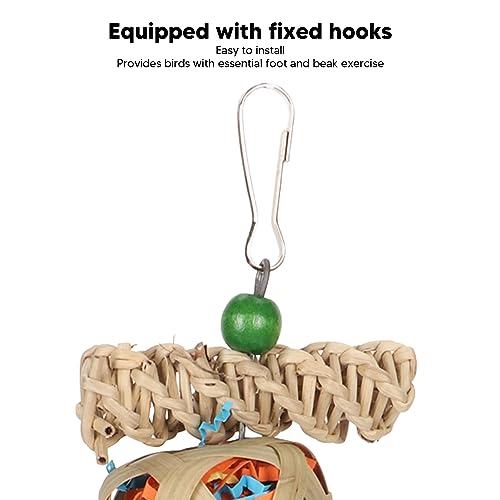 Brinquedo de trituração de forrageamento tecido de bambu papagaio com seda de milho para mastigação