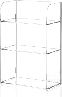 3 Tier Clear Acrylic Bathroom Organizer Shelf for Cosmetic, 8x4x12 Inches | Standing Tabletop Vanity Tray Shelf Multifunctional Sturdy Display Showcase