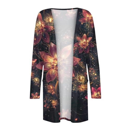 Cardigans for Women Trendy Plus Size Long Sleeve 0pen Front Cardigan Print Casual Fall Coats Dressy Long Cardigans2