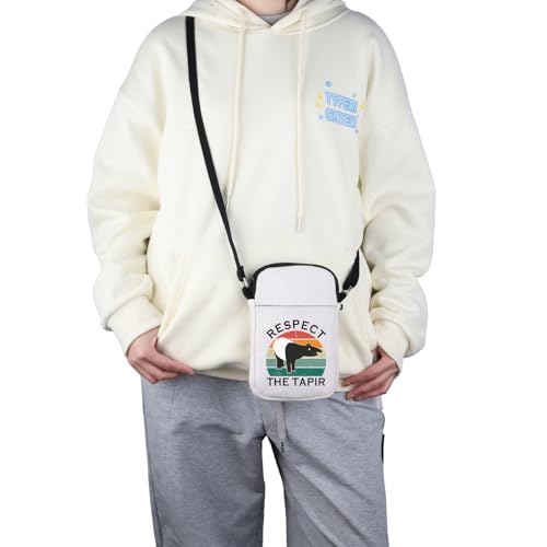 G2TUP Tapir Lover Gift Respect The Tapir Crossbody Bag Wildlife Lovers Travel Bag Animal lovers Gift Outdoor Lovers Gift4