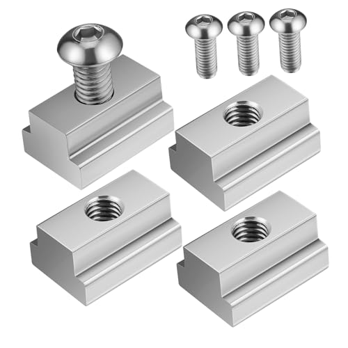 Cabilock 4Pcs Stainless Steel for Truck Bed Rail Threaded Fasteners Sliding T Nut Accessories for Easy Installation Durable and Weather Resistant Fastening