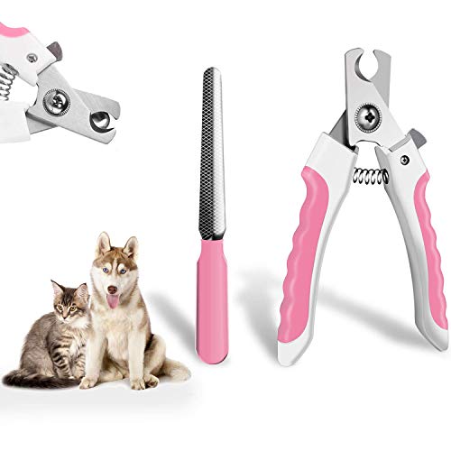 Dog & Cat Pet Nail Clippers and Trimmers with Safety Guard to Avoid Over Cutting Nails,Free Nail File,Razor Sharp Blade-Professional Grooming Tool for Large Breed 6.3 inch