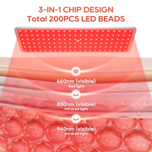 Image of Red Light Therapy for Body and Face, 660nm 850nm 940nm Infrared Redlight