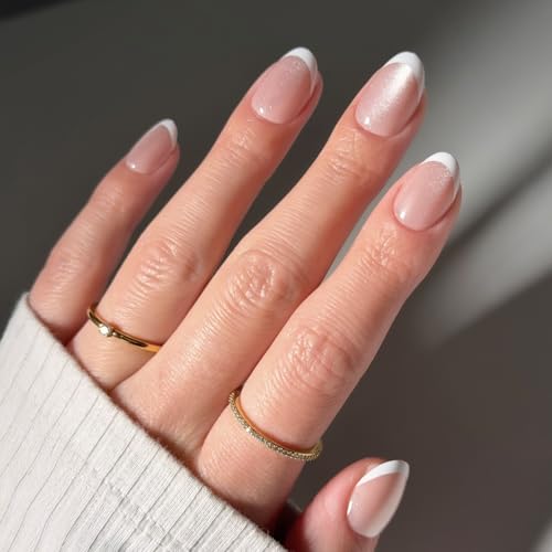 Glamnetic Press On Nails - Angelic Touch Spring Nails | Short Ova...