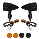 WFLNHB 1 Pair 20 LEDs Motorcycle Bullet Red Brake Stop/Running Turn Signal Tail Lights 12V...