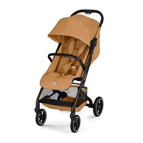 CYBEX Gold BEEZY Pushchair with Ergonomic Reclining Position, from Birth to Approx. 4 Years (max. 22 kg), Compact fold, one-Hand Harness System, Cinnamon Yellow