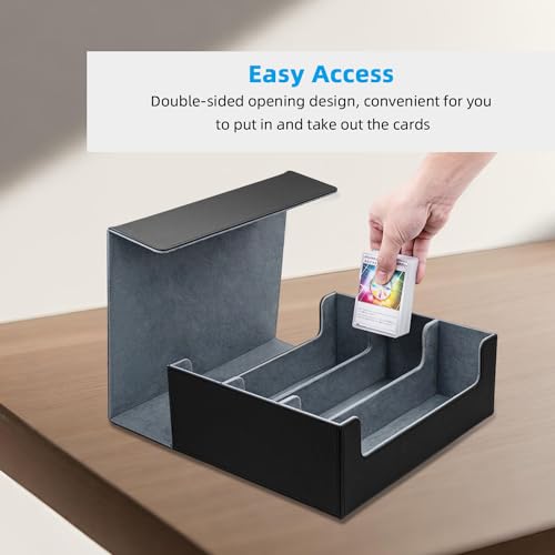 Mcbazel 1800+ Trading Card Storage Box with Leather Magnetic Closure, Magic Card Holder Case for Collectible Cards