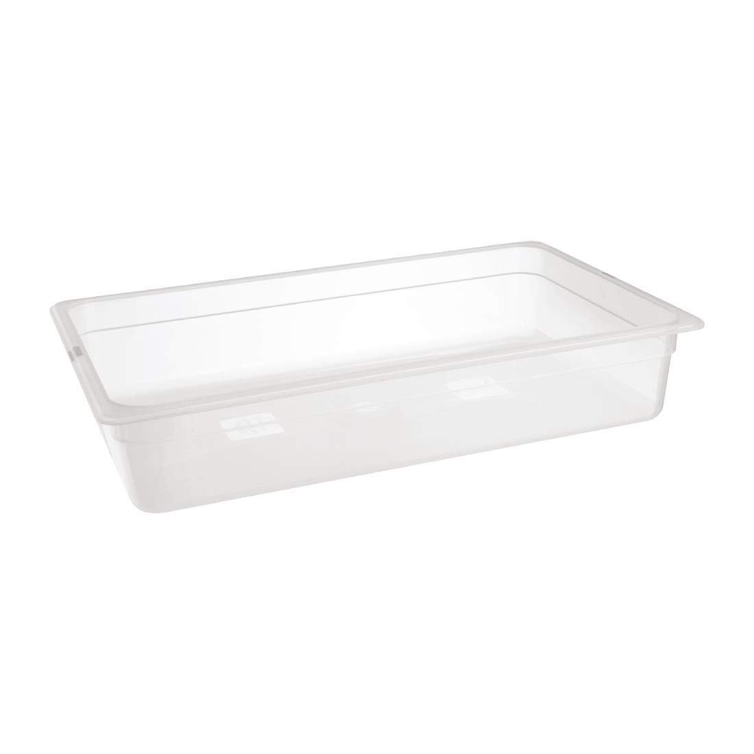 Nisbets Essentials Conteneur Gastronorm 1/1 en polypropylène transparent – Durable et facile à nettoyer – Passe au congélateur – 13 L – H100 x L530 x P325 mm