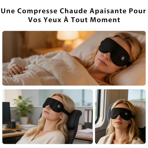 Masque Chauffant Yeux, 3 Niveaux de Chaleur, Housse Lavable – vue 7