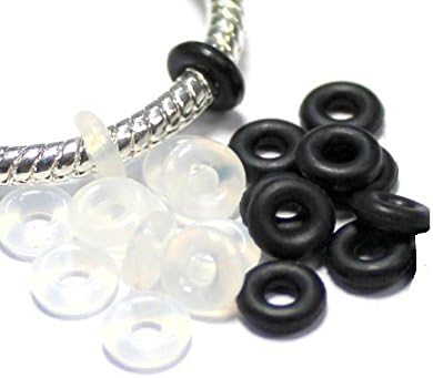 6 mm Silicone Stopper for Beads/Jewellery Accessory for Chains and Pandora/Brecelets, Pack of 25, Colour: Transparent, Silicone, 250 ESM24