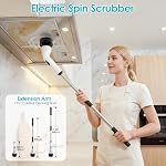 Electric Spin Scrubber for Bathroom,Power Cleaning Brush with 7 Replaceable Brush Heads, Adjustable Long Handle, Cordless Electric Shower Scrubber for Home, Floor, Kitchen & Car - Image 4