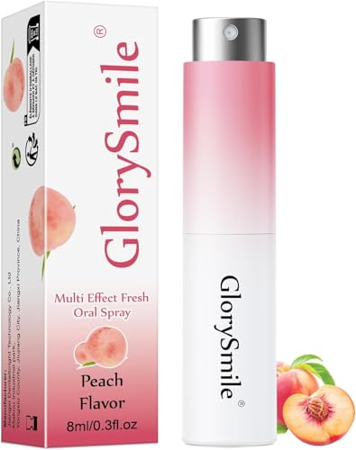 GlorySmile Oral Breath Spray, Mouth Spray Breath Fresheners, Remove Bad Breath for Adults, Sugar-Free, Peach Flavor 0.3 Ounce / 8ml