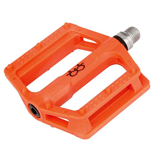 Boruizhen Road Bike Platform Pedals Lightweight Nylon Bicycle Pedals 9/16 For Road Mountain Bike (Orange) #TOP5