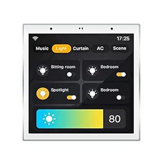 Smart Home Control Panel, Dimmer and Background Music Player, 4'' Switch Panel in-Wall Touchscreen Control for Various Tuya Smart Appliances, White