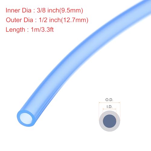 Image of 3.3ft 3 /8 inch ID x 1 /2 inch OD Silicone Tubing Blue Industrial Plastic Tubing Pure Silicone Hoses for Pump Siphoning Draining Irrigation Brewing